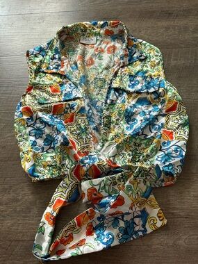 Jolie & Joy Floral Button Blouse in Multicolor